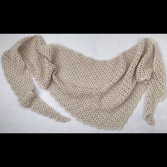 NEW Handmade Asymmetrical Triangular Scarf in Aqua Color - Picture 6 of 6